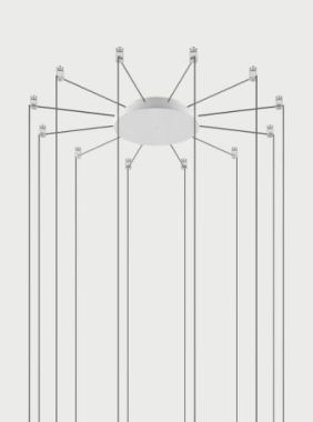 RADIAL CANOPY MAX 12 LIGHTS ø 25CM MATT WHITE CE