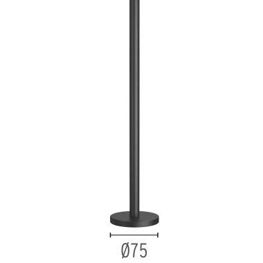 LANDLORD POLE WITH BASE H.300 PAINTED BLK