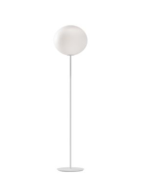 FLOW GLASS F1 F2 FLOOR LAMP RINGS E27 FOOT DIMMER MATT WHITE