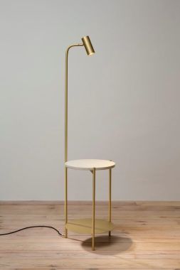FURNITURE FLOOR READING LIGHT BRASS AND MARBLE